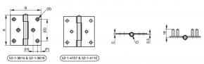 Quadratisches Scharnier, 80x80x2.5mm, gebohrt; Edelstahl (1.4301)
